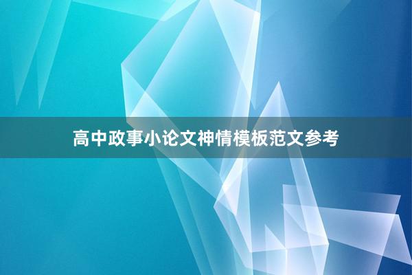 高中政事小论文神情模板范文参考