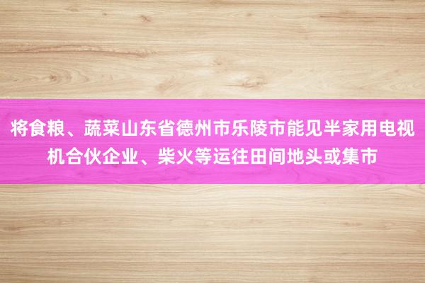 将食粮、蔬菜山东省德州市乐陵市能见半家用电视机合伙企业、柴火等运往田间地头或集市