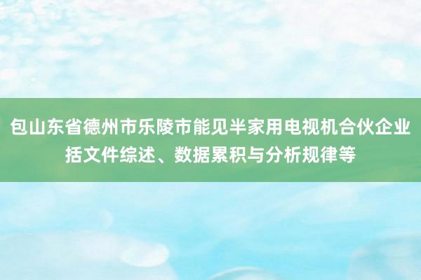 包山东省德州市乐陵市能见半家用电视机合伙企业括文件综述、数据累积与分析规律等